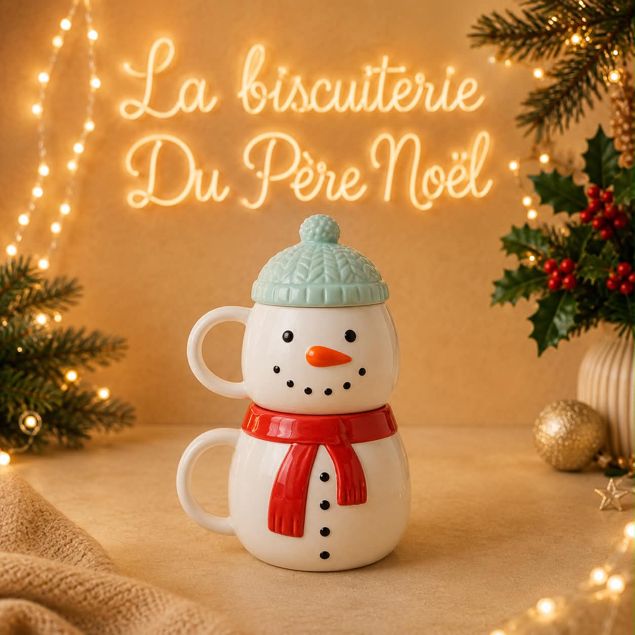 Double Mug XXL Bonhomme de Neige
