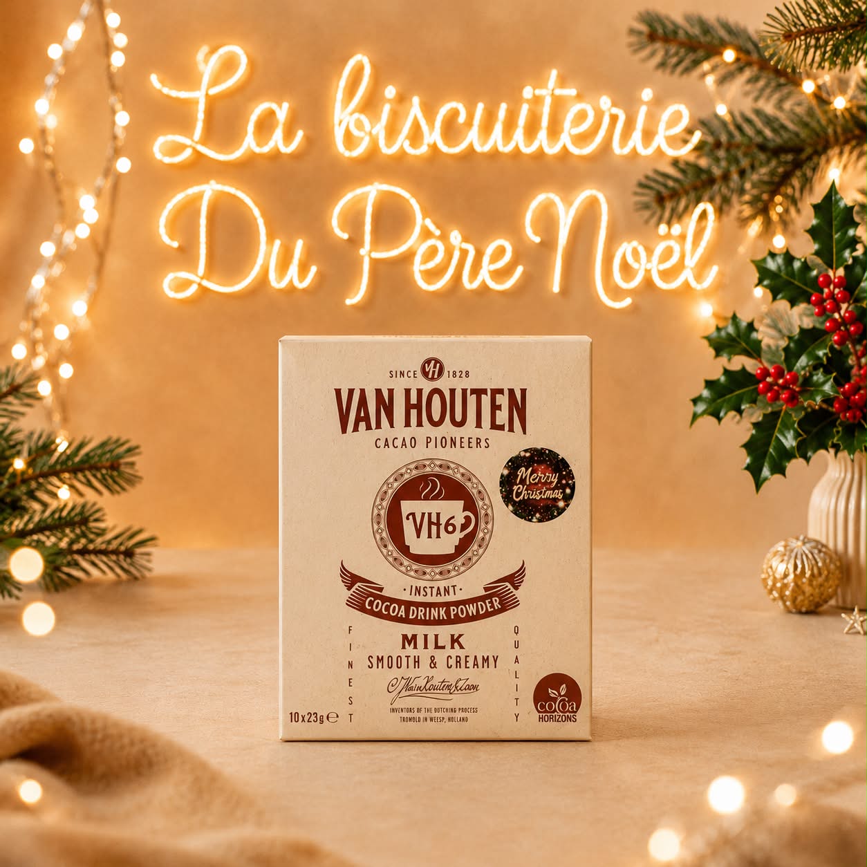 Boîte de chocolat chaud instantané au lait, 10 sachets