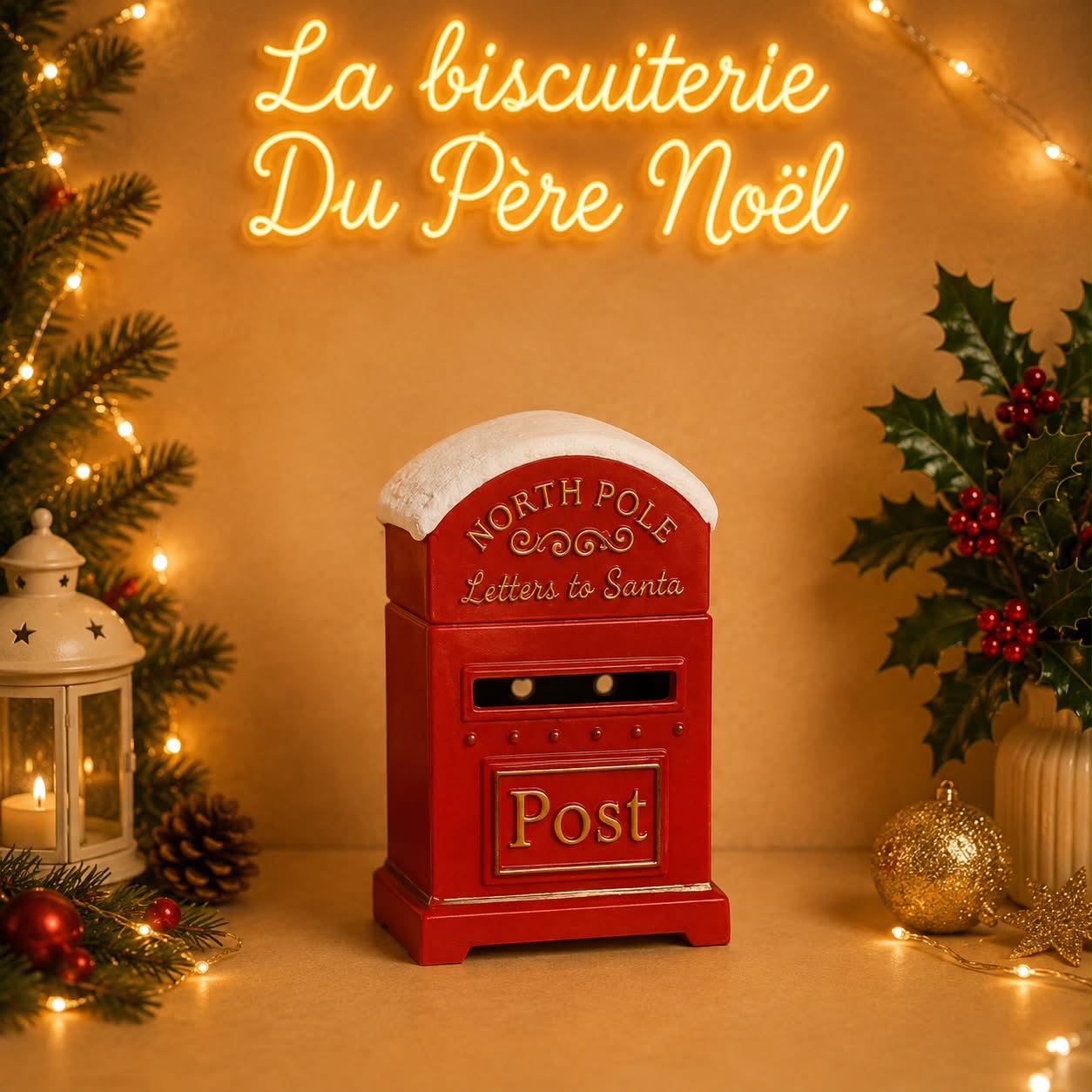 Boîte aux lettres rouge North Pole Letters to Santa