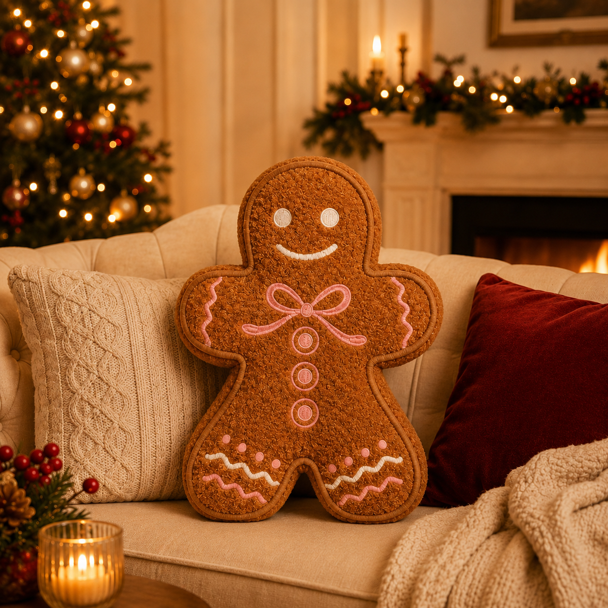 Coussin Bonhomme de Pain d'Épices