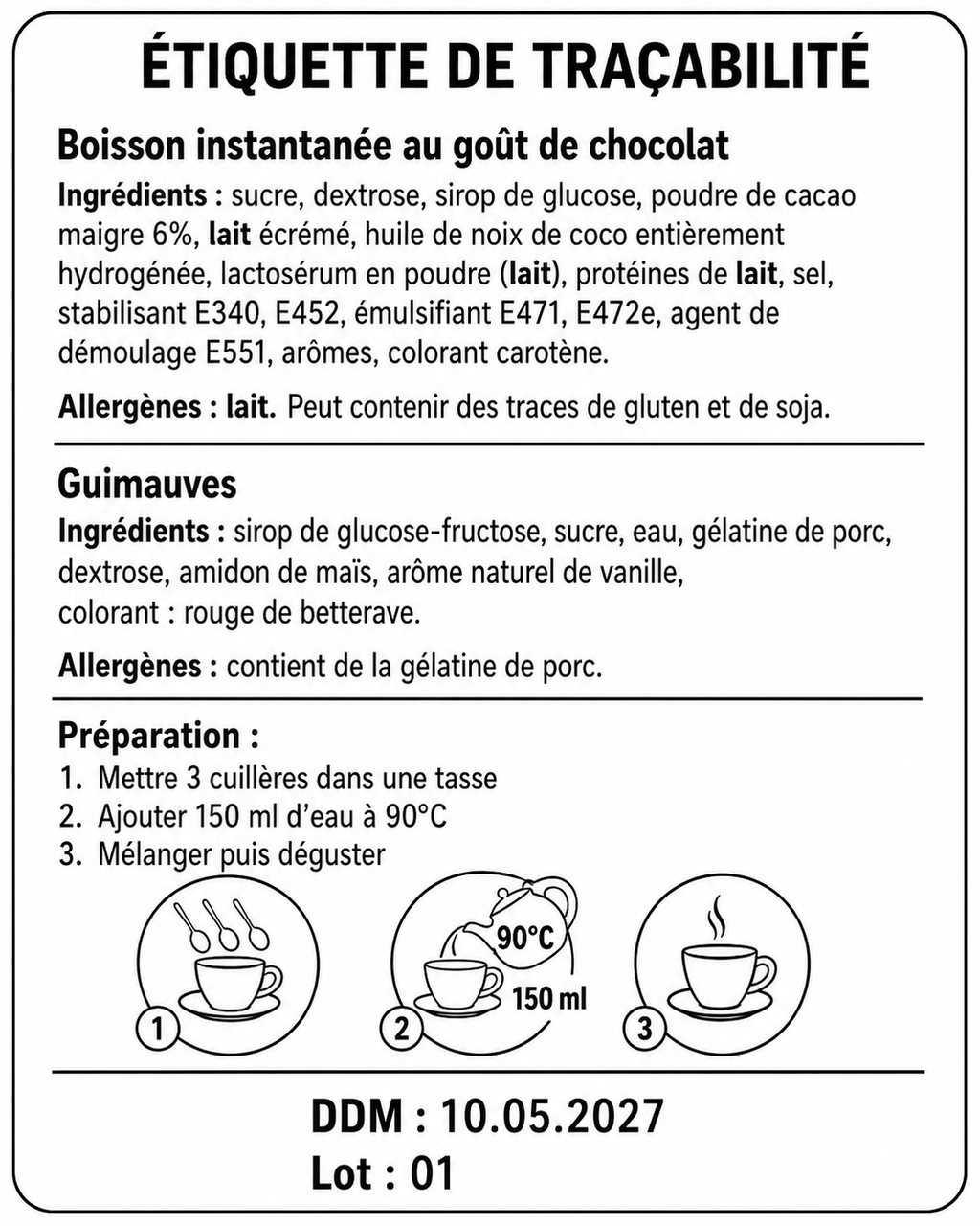 Chocolat chaud guimauve 🍫
