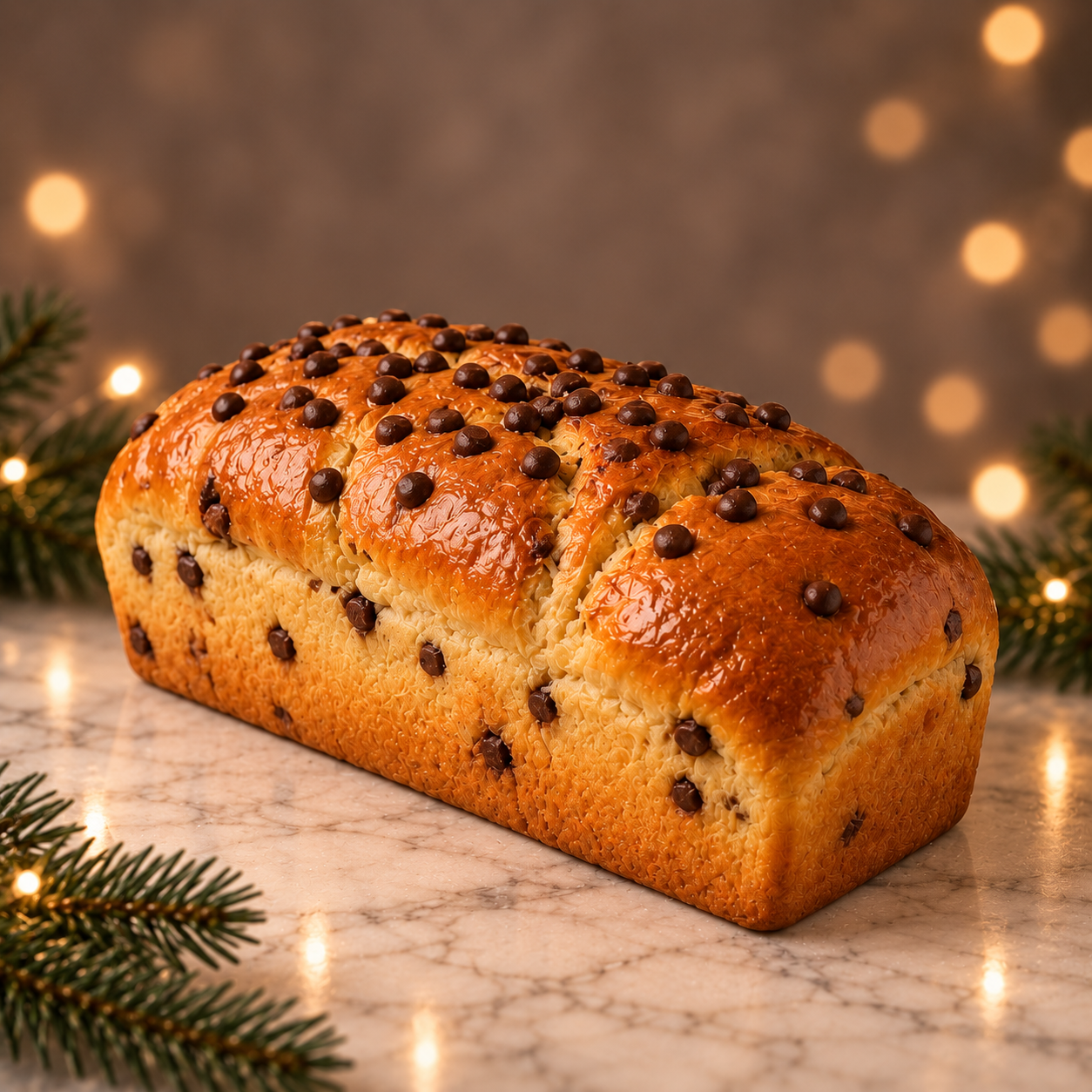 Brioche de Noël aux pépites de chocolat